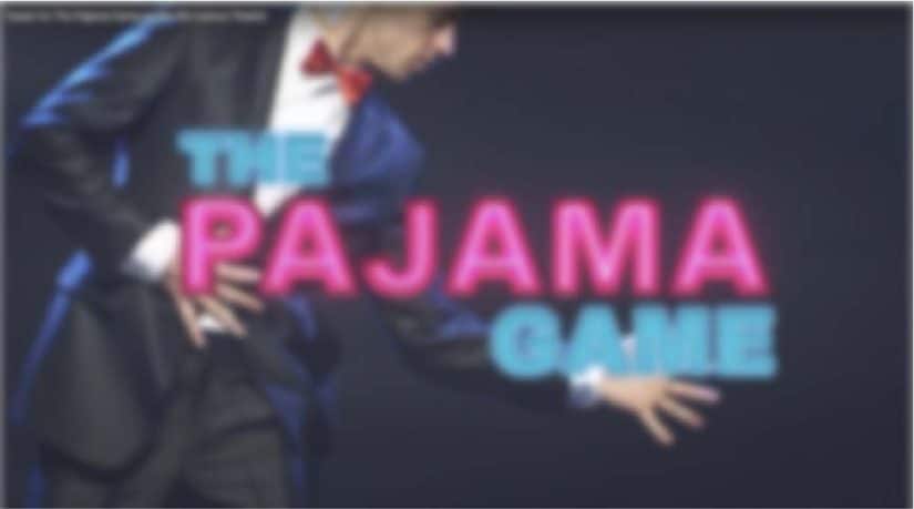 This is a picture of a male dancer from the Pajama Game musical theatre poster.