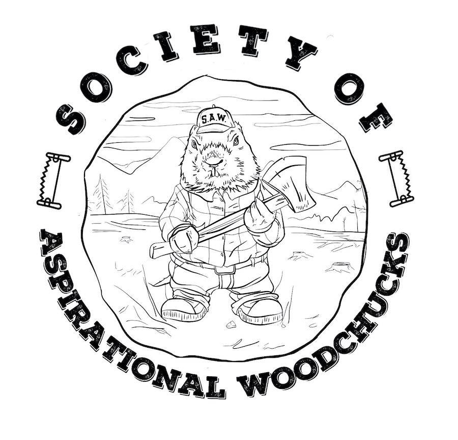 Society of Aspirational Woodchucks mascot cartoon image.